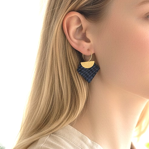Collection OCEANIDES TRIANGLE BICOLORE - Boucles d'oreilles - Elegan'SE