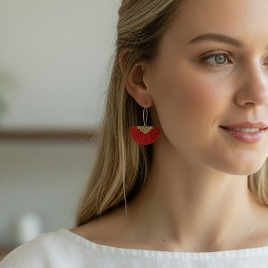 Collection OCEANIDES EVENTAIL BICOLORE - Boucles d'oreilles - Elegan'SE